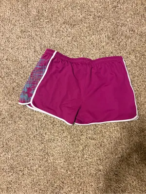 Under Armour Heat Gear Magenta Athletic Shorts with White Trim 💛💚 thumbnail 5