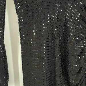 Zara Black Sequin Long Sleeve Mini Dress‎ Ruched Bodycon Size XS Party Holiday thumbnail 3