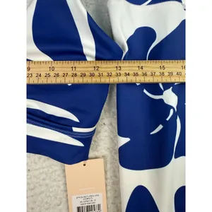 Wilo Leggings Set Small Blue Floral 2 Piece Built-In Bra Activewear NWT thumbnail 7