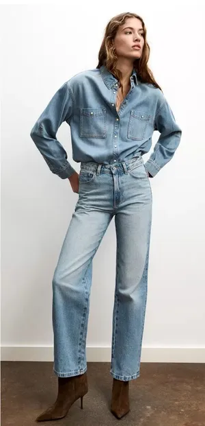 Zara Jean Z.03 Regular Fit High-Waist Long Length Size 4 Light Wash 8228/224/427 thumbnail 1