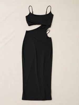 Women’s sexy side cut bodycon midi dress thumbnail 2