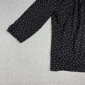 Garnet Hill Blouse Womens XS Black Off Shoulder 3/4 Sleeve Polka Dot Jersey Top thumbnail 11