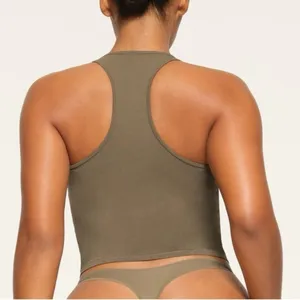Skims G1 New 3X Vintage Cropped Racerback Tank Army thumbnail 3