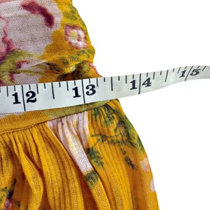 FREE PEOPLE Mirage Convertible Tunic Tank Top Dress Hi Low Yellow Floral Boho thumbnail 7