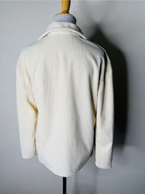 Cream Corduroy Oversized Boyfriend Fit Shacket thumbnail 5