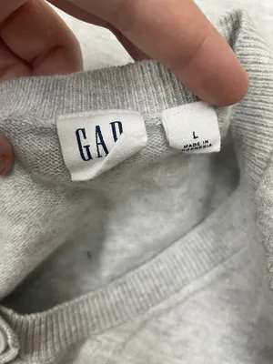 Gap Button Up Light Grey Blouse Size Large thumbnail 5