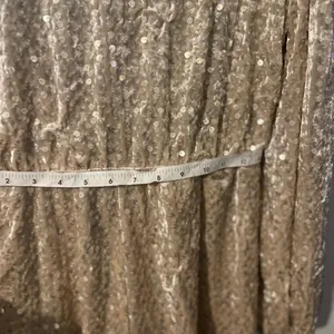 SZ Med GOLD V~Neck plunge neckline Romper, sequins Holiday,Party resort vacation thumbnail 5