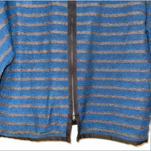 Madewell Striped Back Zip Sweater Blue & Gray Boxy Pullover thumbnail 7