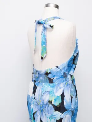 Dress the Population - Kathleen Floral Ruffle Halter Gown‎ thumbnail 12