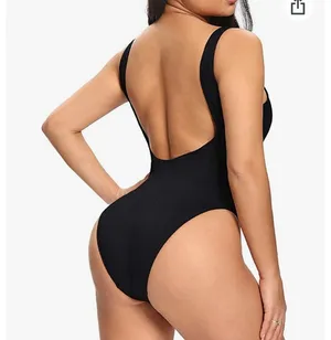 Retro 80s/90s Inspired High Cut Low Back One Piece Swimwear thumbnail 3