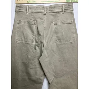 ZARA Wide Leg Cropped‎ High Rise Tan Khaki Pants Women US 14 EUR 46 thumbnail 6