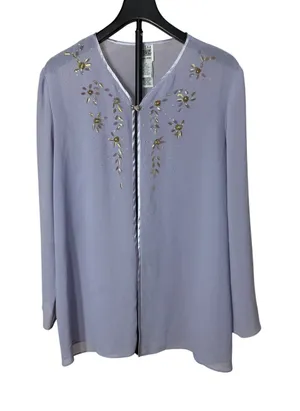 R&M Richards Karen‎ Kwong Lavender Beaded Sheer Evening Jacket Size 16 Formal thumbnail 1