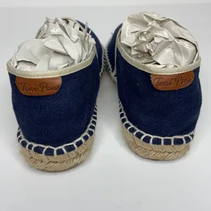 Toni Pons Blue Canvas Espadrilles Tan Trim Slip-On thumbnail 5
