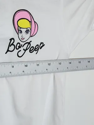 Toy Story Bo Peep White Tie Front Graphic Fitted Tee Size Small NWT thumbnail 5