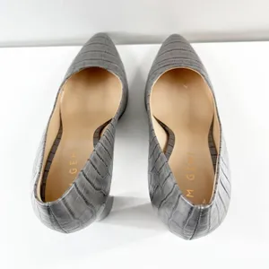 M. Gemi The Lustro Croco Heels Pumps Almond Toe Gray 36.5 thumbnail 4