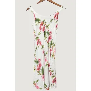 Puanani Floral Sheath Dress Women Small White Pink Excellent Hawaii Resortwear thumbnail 2