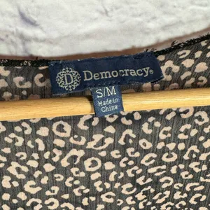 Democracy 3/4 sleeve double‎ ruffle stripe animal print kimono size small/medium thumbnail 4