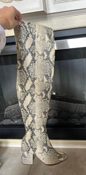 Steve Madden Snakeprint Knee High Boots thumbnail 1