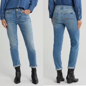 NWT 7 for‎ all mankind Josefina feminine boyfriend Straight Leg Jeans Sz 34 thumbnail 2