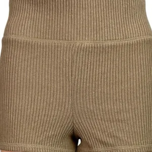 NEW Abercrombie & Fitch Tan Ribbed Knit High Rise Yoga Mini Biker Shorts Size S thumbnail 4