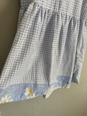 Gingham Dress with Floral Hem thumbnail 5