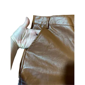 Princess Polly cognac brown wide leg faux leather‎ high rise pants sz 10 thumbnail 10
