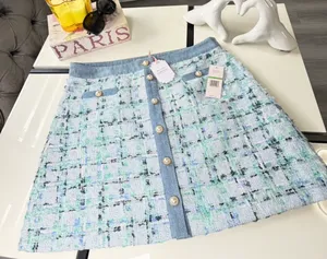 🦋NWT Nanette Lepore Tweed & Denim Button-Front Mini Skirt (Size Large)🦋 thumbnail 6