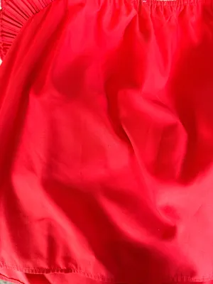 Entro Red Pleated Ruffle Off Shoulder Top Size L Cottagecore Boho thumbnail 6