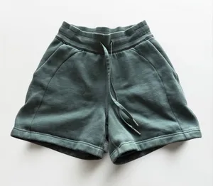 Lululemon Green Cotton Fleece‎ Drawstring Shorts Size 2 thumbnail 1