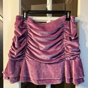 WILD FABLE Ruched Mini Skirt Purple Size Large thumbnail 4