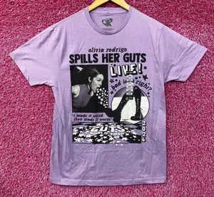 Olivia Rodrigo Spills Her Guts Live Purple T-Shirt L thumbnail 1