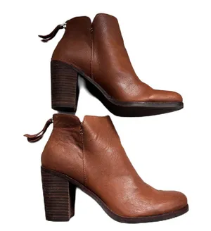 BP Jett Cognac Leather Brown Ankle Boots Block High Heel Boot Size 9 BP. Booties thumbnail 6