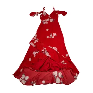 Lulus Love in Bloom Red Floral Print Off-the-Shoulder High-Low Dress Size XS thumbnail 2