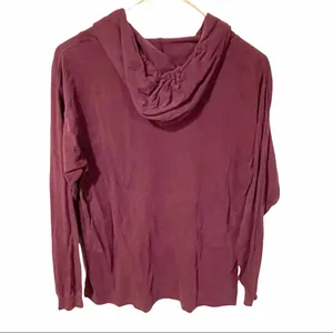 Victorias Secret Pink‎ Medium Burgundy Maroon Spell Out Hooded Sweatshirt thumbnail 4