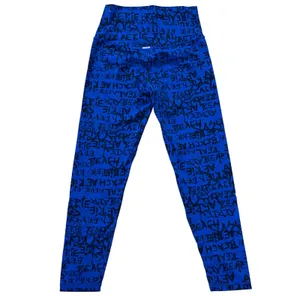 Aerie Real High Waisted Leggings Blue Graffiti Print "Chill Play Move" Size M‎ thumbnail 2