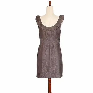 Anthropologie Maeve Dress Women's Size Small Y2K Gray Lace Ruffle Short Sundress thumbnail 4