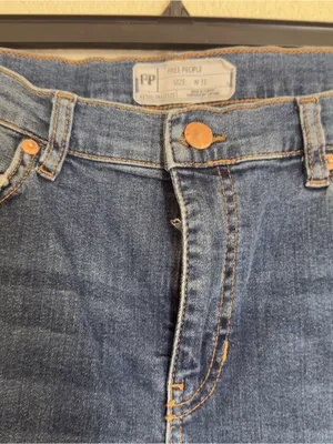 The Free People Skinny Jeans Zip Fly High Waist Light Blue Distressed Raw Hem thumbnail 3