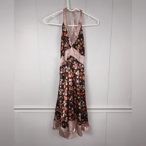 Wet Seal Vintage Y2K Halter Floral Top Dress Cottage Boho Forest Fairy Medium thumbnail 3