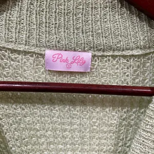 Pink Lily Light Green Button Cardigan – Oversized Small thumbnail 2