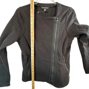 Athleta Moto Style Zip Front Jacket‎ Quilted Black Athletic Casual Wear M Grunge thumbnail 12