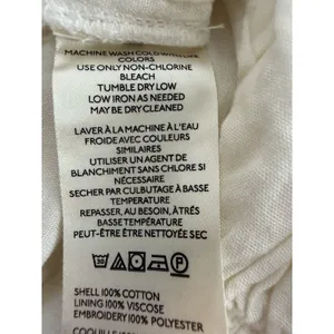 Free People Roselle Eyelet Mini Skirt Ivory‎ Button Front Drawstring Women's Med thumbnail 12