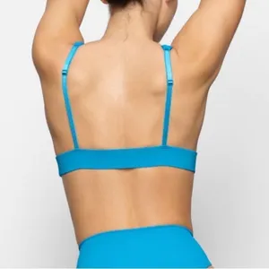 Skims (B10) Women's SKIMS Signature Swim Plunge Top 4X NWT Turquoise thumbnail 2