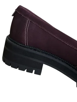 EUC Toms Leather Cara Loafers Deep Plum Size 7 thumbnail 4