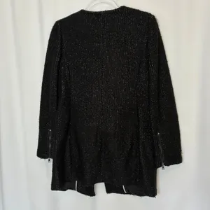 Banana Republic Soft Knit Heavy Sweater Jacket Asymmetrical Zip Womens Small thumbnail 5