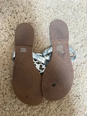 Tory Burch Silver Metallic Flats thumbnail 2