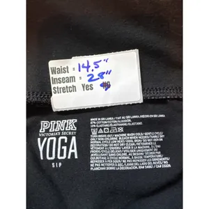 Victoria's Secret PINK Yoga Leggings Womens Small‎ Pocket Black Workout Gym thumbnail 3