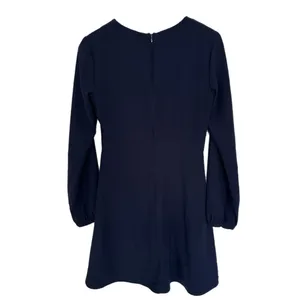 HUTCH Designer Button Front Mini Dress Navy Long Sleeve V-Neck Womens Sz S 4 thumbnail 7