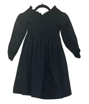 Zara Basic Black Mini Dress Sz S Smocked‎ Off-the-Shoulder Cotton Ruffle Goth thumbnail 1