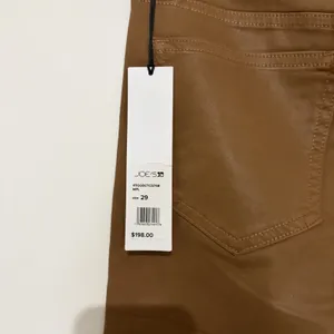 Joe's The Charlie High Rise Skinny Ankle Pants Brown Faux Leather Frayed 29 NWT thumbnail 7