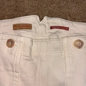 Anthropologie Pilcro Kit High Rise Wide Leg Buckle Trouser Pant Cream Pant 32 thumbnail 8